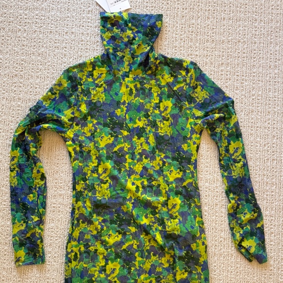 NWT Ganni Floral Mesh Turtleneck - Sz DE 40 US 8 - Picture 3 of 7